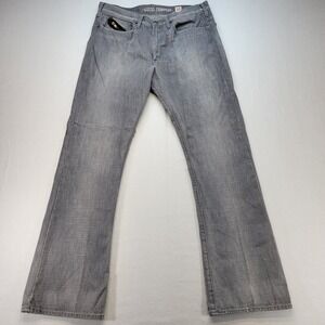 Guess Jeans Mens 36x34 Gray Bootcut Zipper Coin Pocket Faded Denim